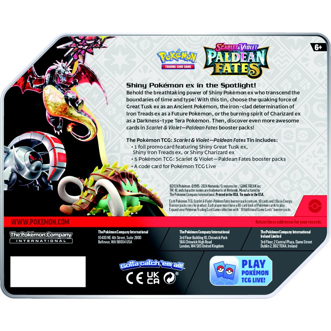 Pokemon Trading Card Game: Paldean Fates Tin