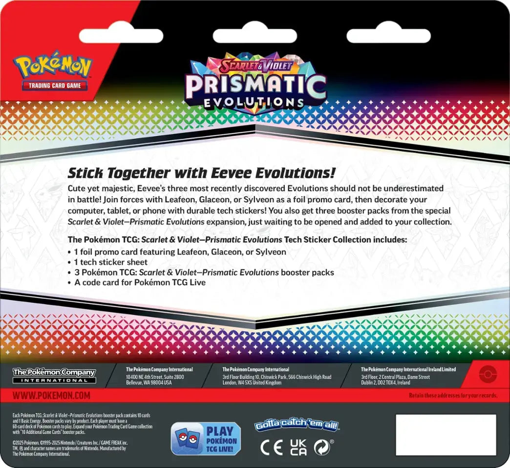 Pokémon - Trading Card Game: Scarlet & Violet - Prismatic Evolutions Tech Sticker Collection