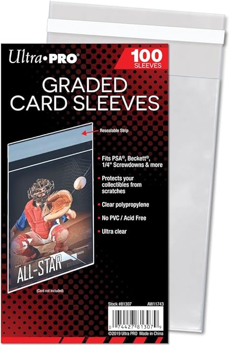 Ultra Pro - Graded Card Sleeves Resealable, Crystal Clear Premium Graded Trading Card Display Storage Sleeves Protectors