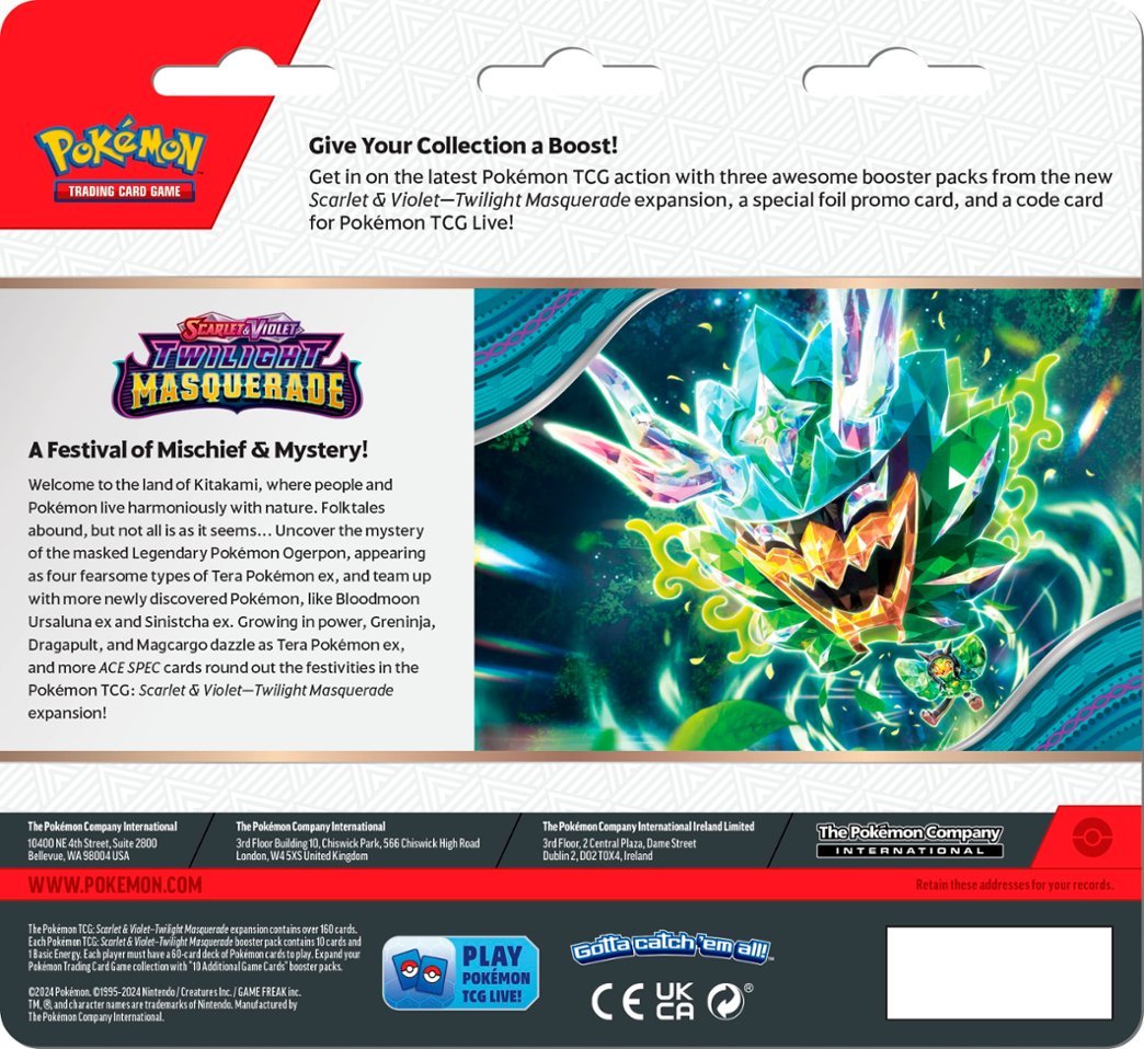 Pokémon - Trading Card Game: Twilight Masquerade 3pk Booster